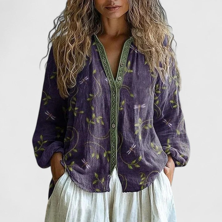 Bluzka damska klasyczna i elegancka fioletowy