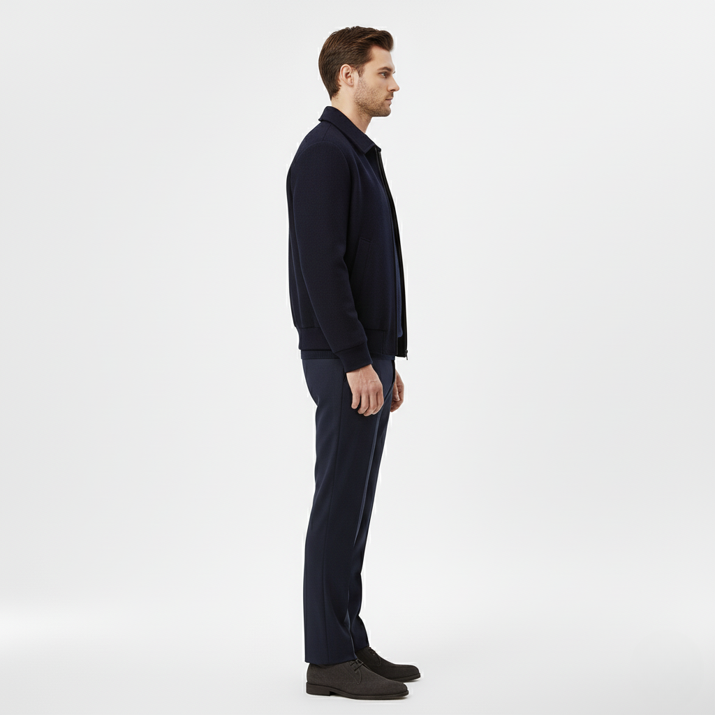 Granatowa Kurtka na Suwak