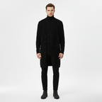 Czarna Stylizacja z Długim Kardiganem