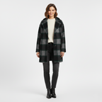 Nowoczesny Zimowy Płaszcz w Kratę