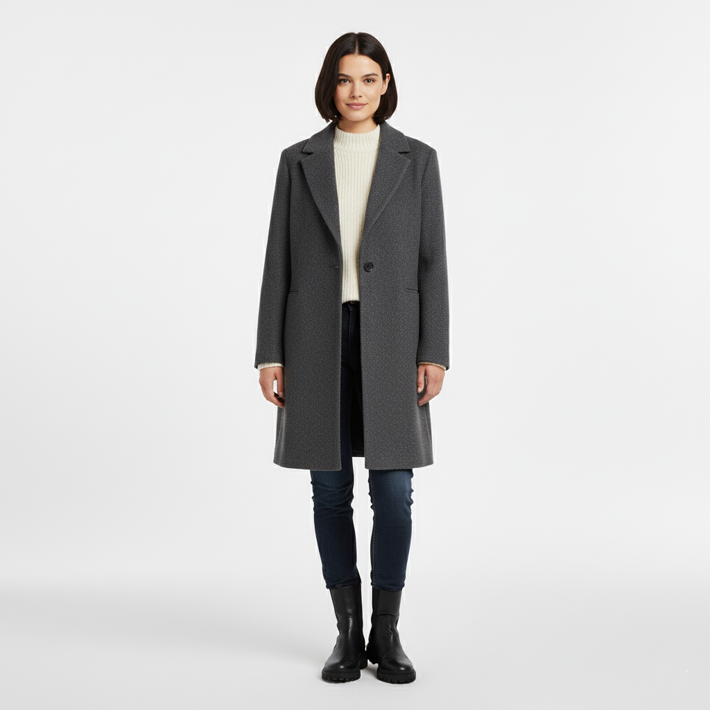 Nowoczesny Taliowany Płaszcz Zimowy