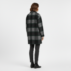 Nowoczesny Zimowy Płaszcz w Kratę