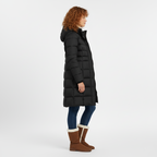 Długi Pikowany Płaszcz Zimowy Puchowy