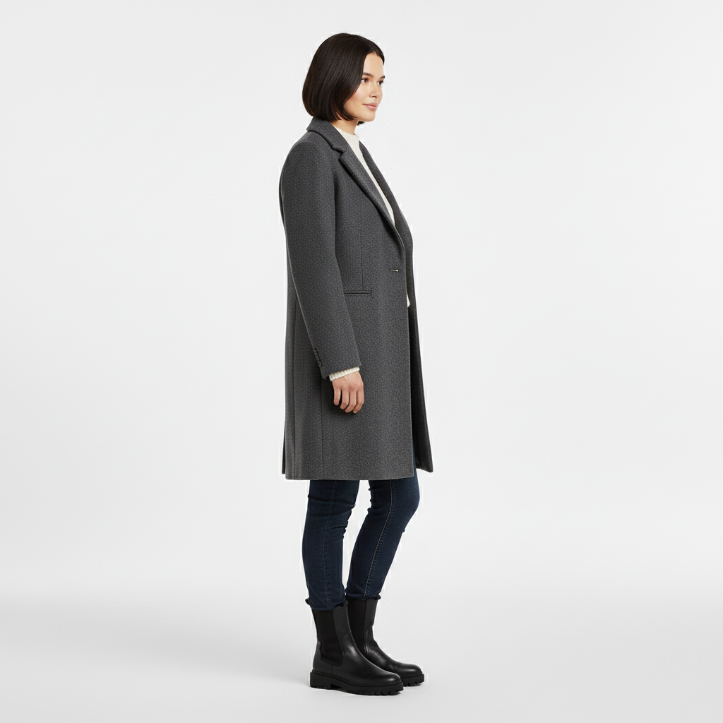 Nowoczesny Taliowany Płaszcz Zimowy