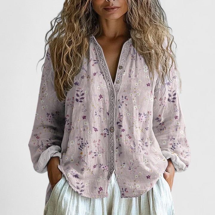 Bluzka damska klasyczna i elegancka fioletowy