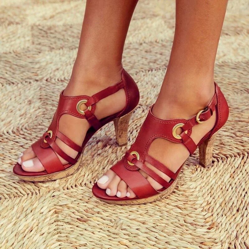 Elegant Women’s Heeled Sandals – Stylish Comfort with Supportive Design