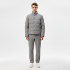 Jasnoszara Pikowana Kurtka Zimowa