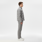 Jasnoszara Pikowana Kurtka Zimowa