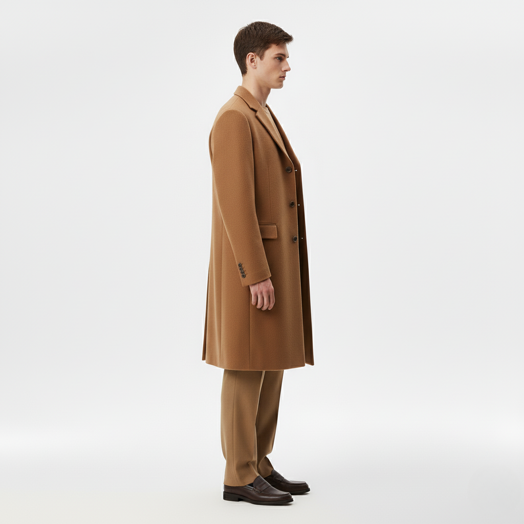 Długi Płaszcz Camelowy